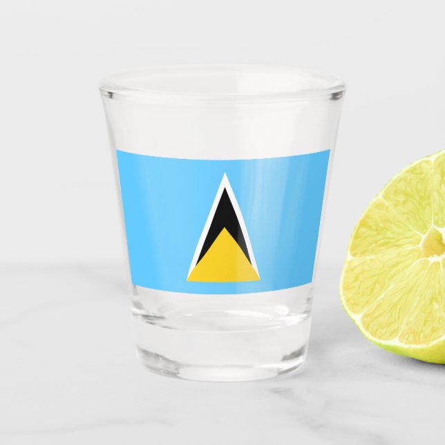 Verre A Shot Drapeau de Sainte-Lucie (Sainte-Lucie) (Caraïbes) (Devant)