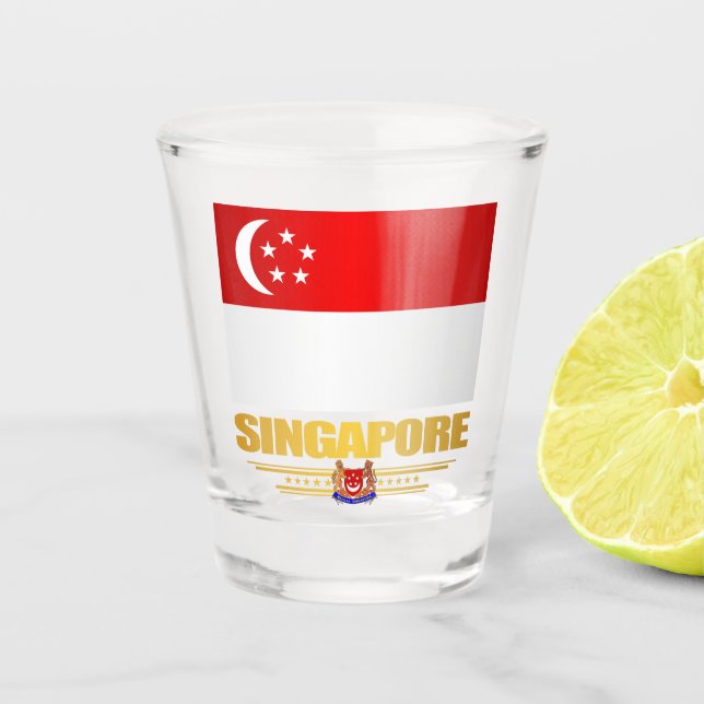 Verre A Shot Drapeau de Singapour (Devant)