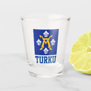 Verre A Shot Drapeau de Turku, Finlande