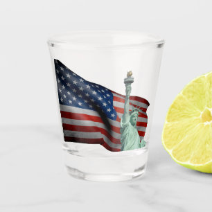 Verre A Shot Drapeau des États-Unis-Statue de la Liberté