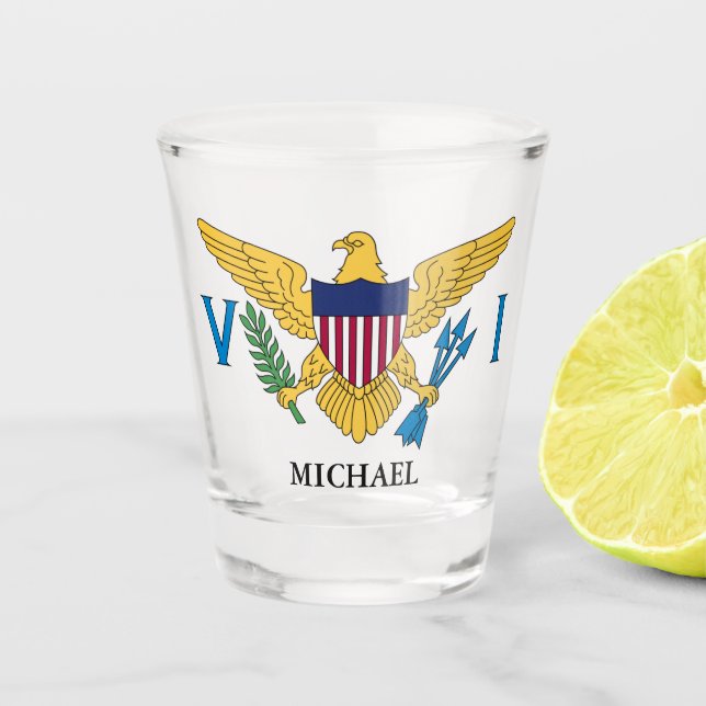 Verre A Shot Drapeau des îles Vierges américaines (Devant)