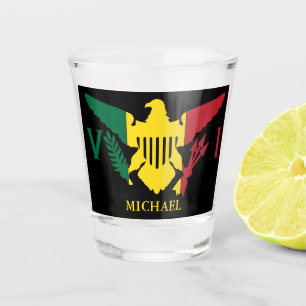 Verre A Shot Drapeau des îles Vierges américaines Rouge jau