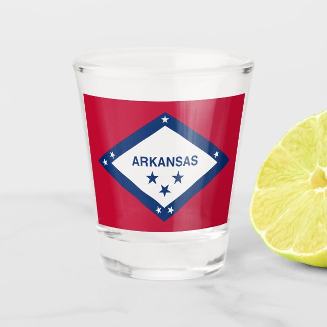 Verre A Shot Drapeau d'État de l'Arkansas (Devant)
