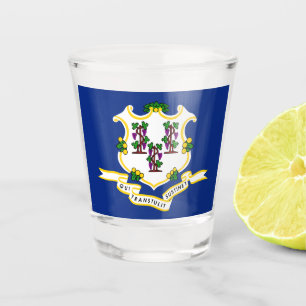 Verre A Shot Drapeau d'État du Connecticut