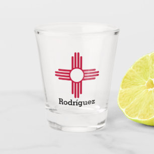 Verre A Shot Drapeau d'État du Nouveau-Mexique - Zia Sun perso