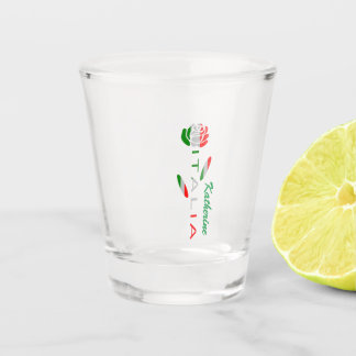 Verre A Shot Drapeau d'Italie Rose Personnalisé