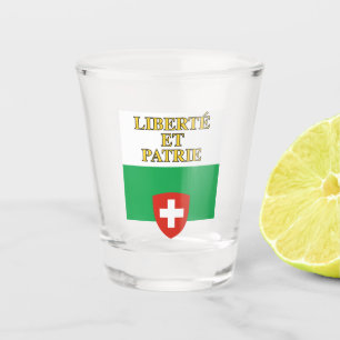 Verre A Shot Drapeau du canton de Vaud, Suisse