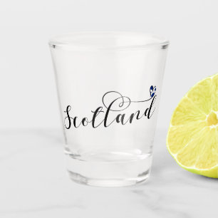 Verre A Shot Drapeau écossais en coeur, Scottish Saltire