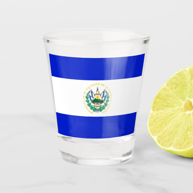 Verre A Shot Drapeau El Salvador (Devant)