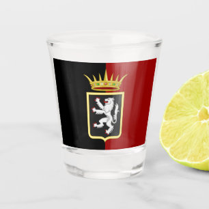 Verre A Shot Drapeau et armoiries de Valle d'Aosta (Italie)