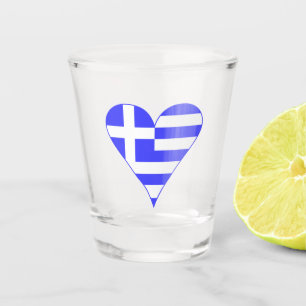 Verre A Shot Drapeau grec funky en forme de cœur