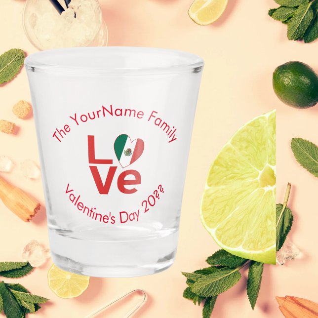 Verre A Shot Drapeau mexicain Red LOVE (Créateur téléchargé)