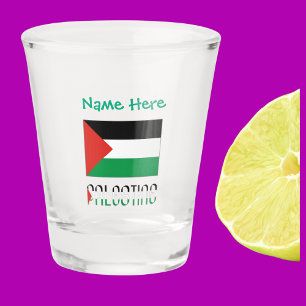 Verre A Shot Drapeau palestinien de Palestine personnalisé vert