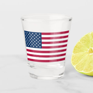 Verre A Shot Drapeau patriotique des États-Unis d'Amérique USA