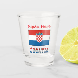 Verre A Shot Drapeau personnalisé de Croatie 