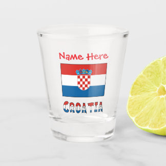 Verre A Shot Drapeau personnalisé de Croatie 
