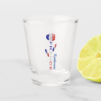 Verre A Shot Drapeau personnalisé Rose des Français