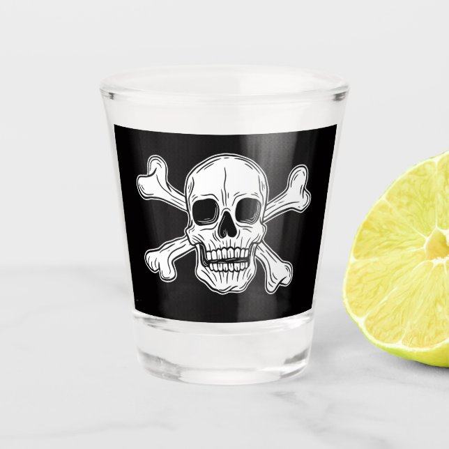 Verre A Shot drapeau pirate frappant (Devant)