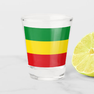 Verre A Shot Drapeau rastafarien Rasta Ethiopie
