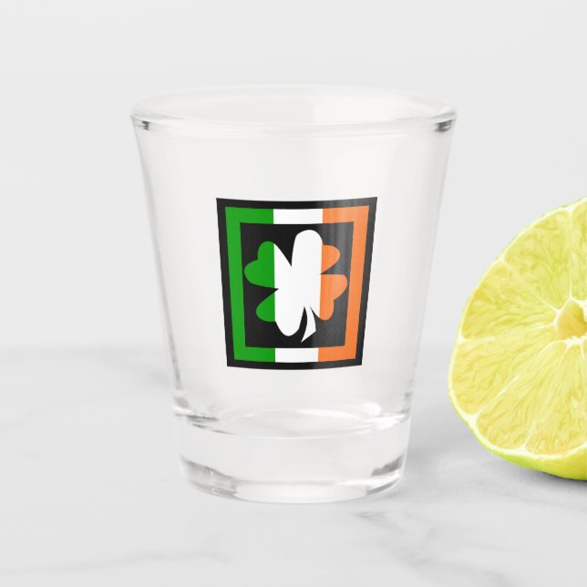 Verre A Shot Drapeau Shamrock irlandais (Devant)