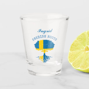 Verre A Shot Drapeau suédois des racines personnalisé
