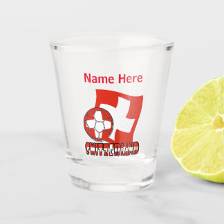Verre A Shot Drapeau suisse et personnalisation rouge de ballon