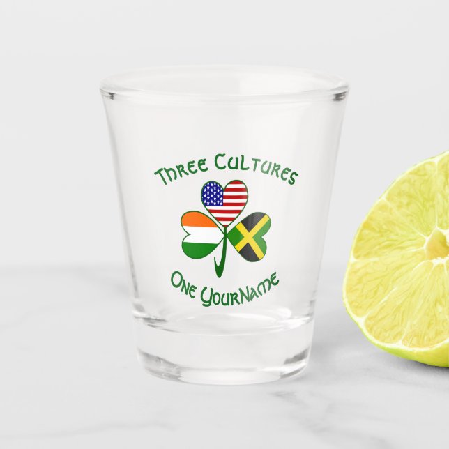 Verre A Shot Drapeaux américains irlandais jamaïcain Shamrock V (Devant)