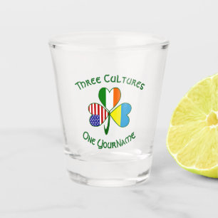 Verre A Shot Drapeaux ukrainien irlandais USA Trèfle Personnali