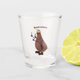 Verre A Shot Drôle affamé pulette affamée dessin animé