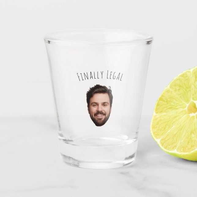 Verre A Shot Drôle cadeau de 21e anniversaire Visage déco de pr (Devant)
