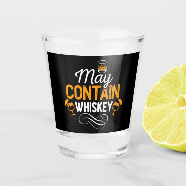 Verre A Shot drôle contenir mot whiskey art (Devant)