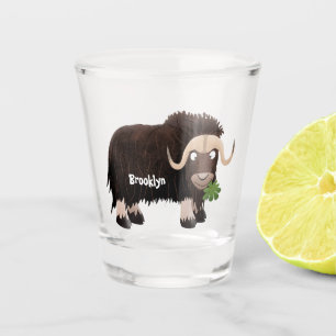 Verre A Shot Drôle dessin animé de boeuf musqué