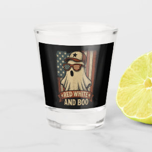 Verre A Shot Drôle et patriotique Rouge blanc et boo