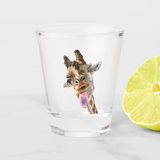 Verre A Shot Drôle Giraffe Shot Glass Cadeau (Devant)