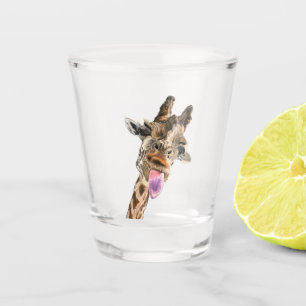 Verre A Shot Drôle Giraffe Shot Glass Smile - Texte personnalis