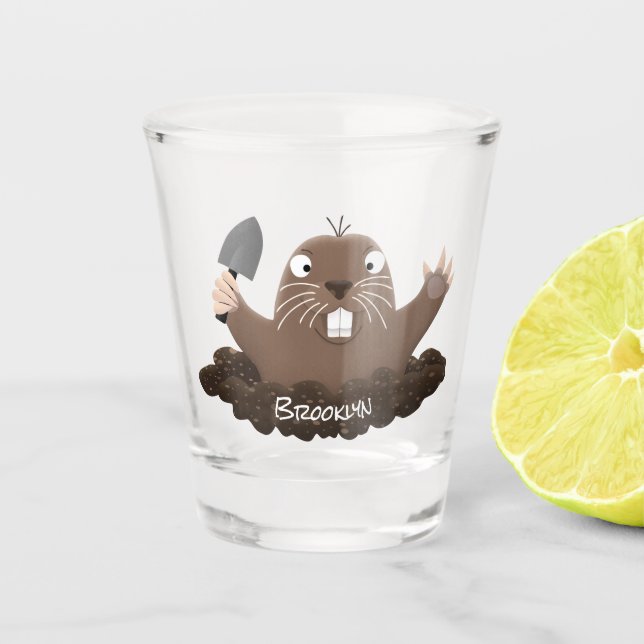 Verre A Shot Drôle gopher de poche creusant dessin dessin de de (Devant)