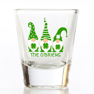 Verre A Shot Drôle Irlandais Green Gnomes