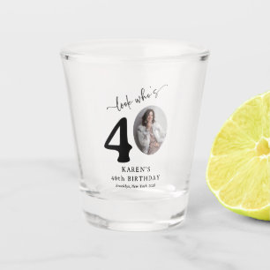 Verre A Shot Drôle 'Look Who's 40' Elégant 40ème Anniversaire