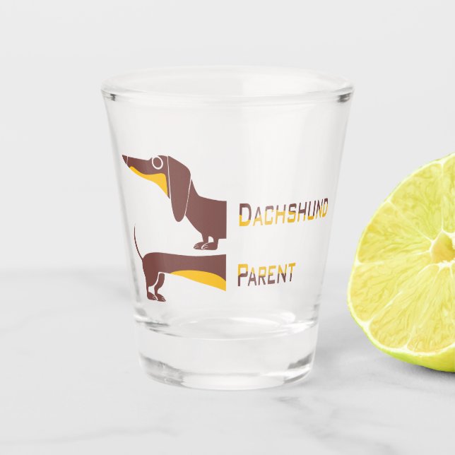 Verre A Shot Drôle mignon dachshund pour parent chien long (Devant)