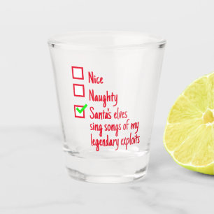 Verre A Shot Drôle Noël Père Noël Naughty ou Nice