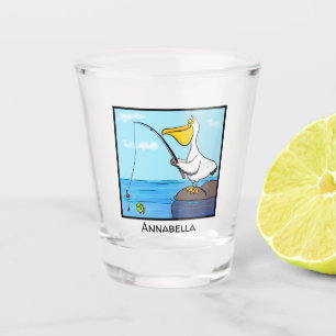 Verre A Shot Drôle pélican de pêche