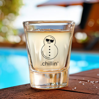 Verre A Shot Drôle Snowman Chillin'Cheeky Sippers Humoristique