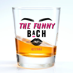 Verre A Shot Drôle Visage de Bach Lèvres Sourcils Enterrement d