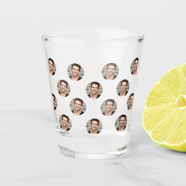 Verre A Shot Drôle visage personnalisé, Photo personnalisée (Devant)