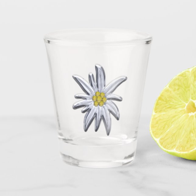 Verre A Shot Edelweiss argenté (Devant)