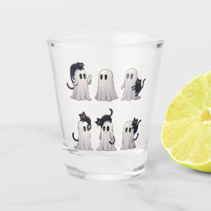 Verre A Shot Éffrayant Pastel Gothique Fantômes Chats Noirs Hal