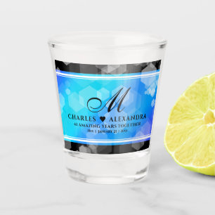 Verre A Shot Élégant 41ème Anniversaire de Mariage Topaze Bleue