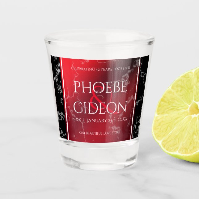 Verre A Shot Élégant 42e anniversaire du Mariage Jasper (Devant)