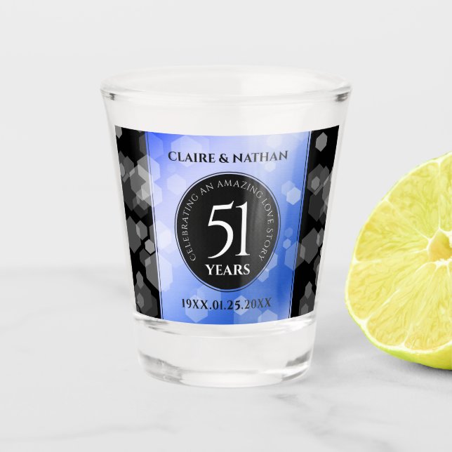Verre A Shot Élégant 51e anniversaire de Mariage Sapphire (Devant)