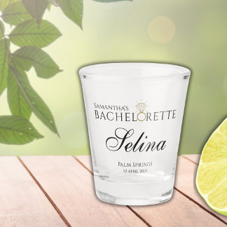 Verre A Shot Élégant Bachelorette Personnalisée Fête De Coup De